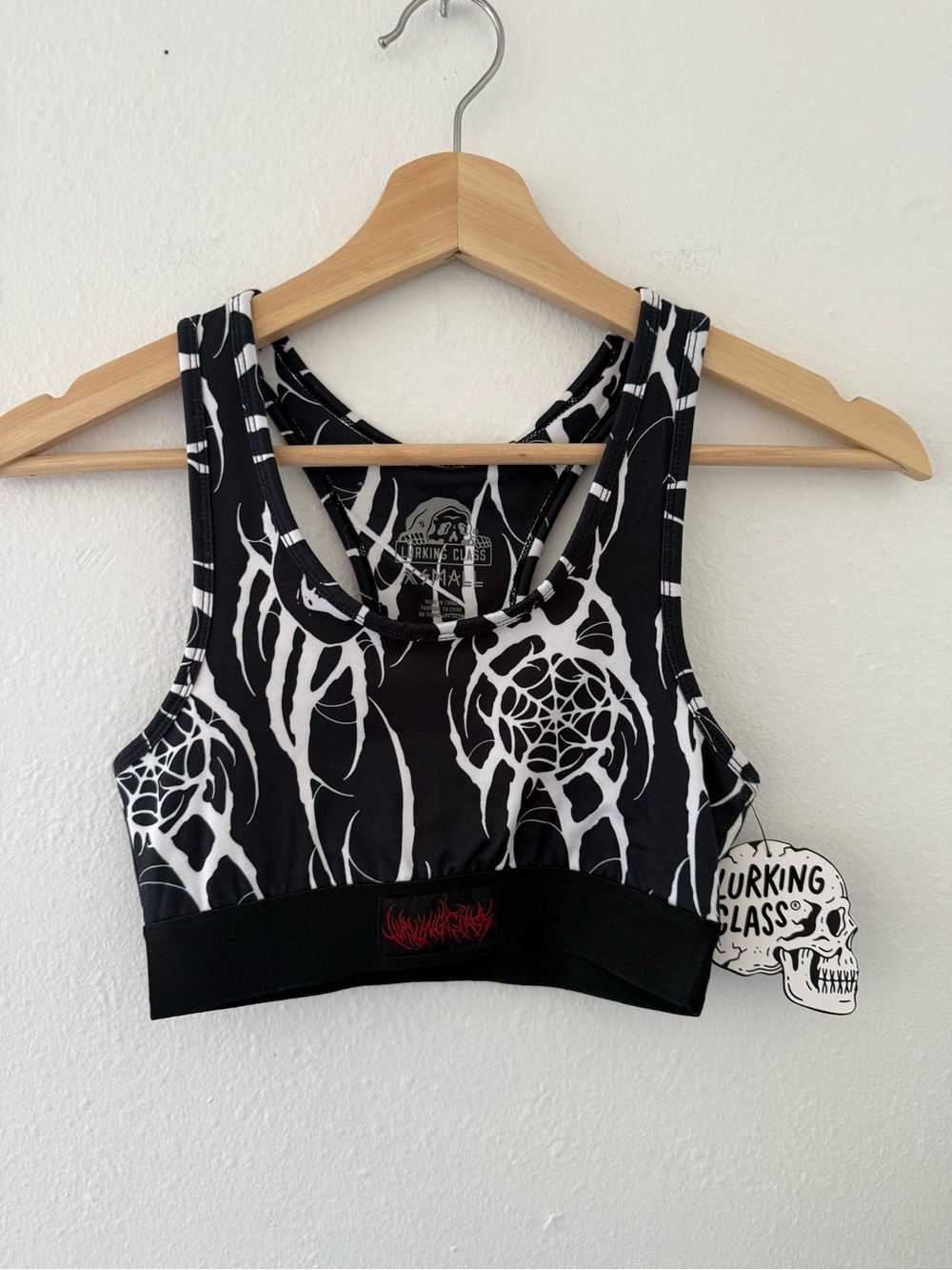 Lurking Class Black & White Graphic Tank Sports Bra